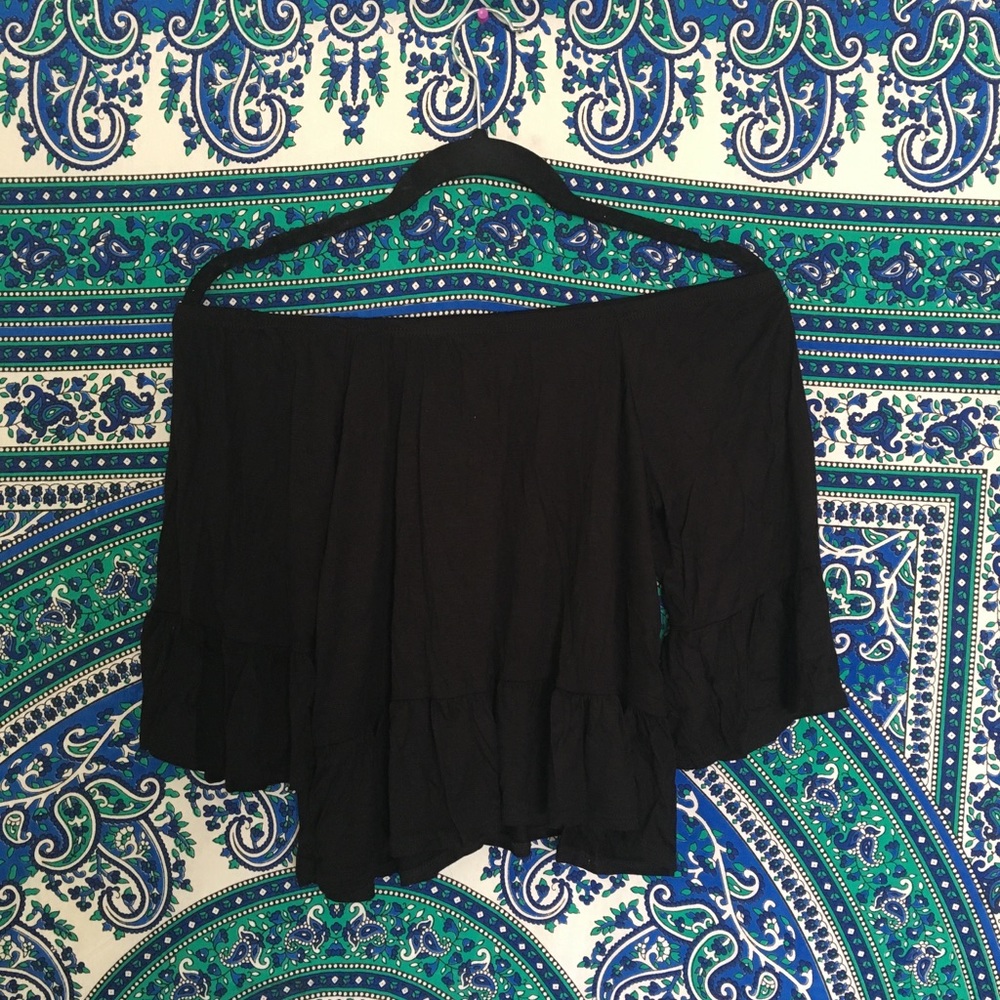 black off the shoulder shirt